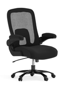 Silla ejecutiva ergonómica de oficina Hercules Big & Tall de malla y piel en color negro, con capacidad de 500 lb y soporte lumbar ajustable