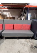 USED 72" 3-Seater High-Back Lounge Sofa – Gray with Red
