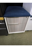 USED Laminate Mobile Box/File – White, Grey, and Blue Cushion
