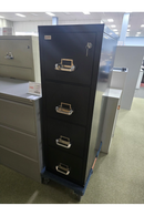 USED METAL 4-DRAWER VERTICAL FILE CABINET – BLACK