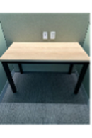 USED ERG Small Rectangular Table – Maple Top with Black 4-Leg Base