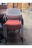 USED Guest Stack Chair – Red Cushion with White Back