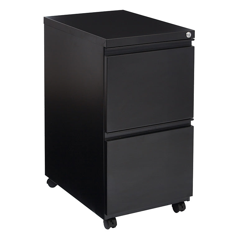 Office Star 22" Closed Top Pedestal with Casters - Black