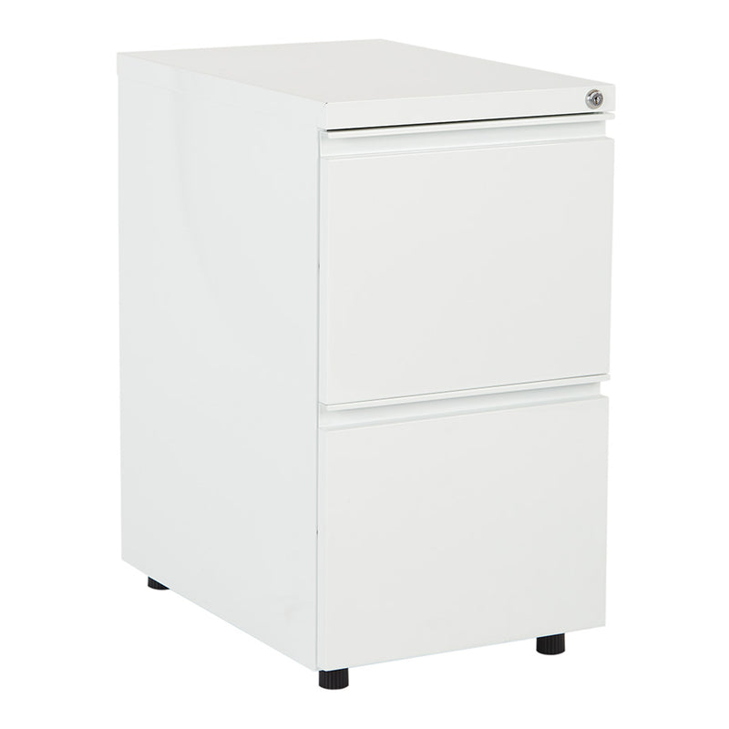 Office Star 22" Closed Top Pedestal with Casters - White