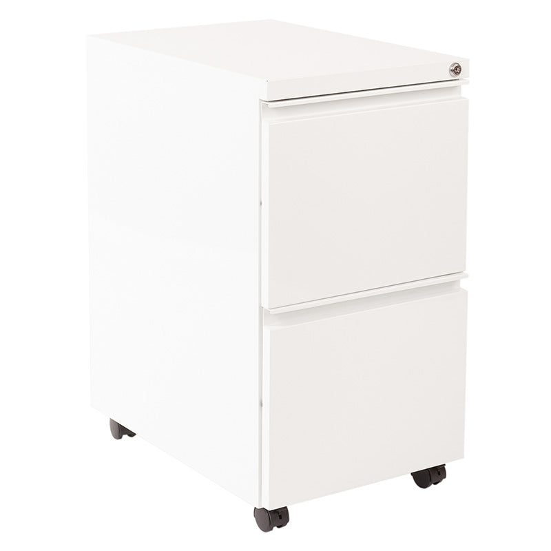 Office Star 22" Closed Top Pedestal with Casters - White