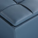 Puf de almacenamiento ROCKFORD en piel sintética azul pizarra de Ave Six by Office Star Products - RCK361-P55