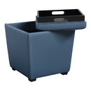 Puf de almacenamiento ROCKFORD en piel sintética azul pizarra de Ave Six by Office Star Products - RCK361-P55