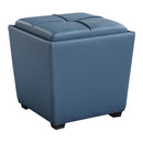 Puf de almacenamiento ROCKFORD en piel sintética azul pizarra de Ave Six by Office Star Products - RCK361-P55