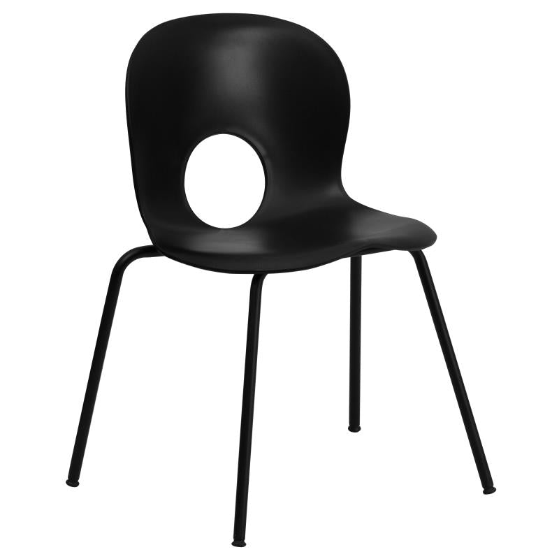 FLASH HERCULES Series 770 lb. Capacity Designer Plastic Stack Chair with Black Frame - RUT-NC258-GG