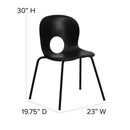 FLASH HERCULES Series 770 lb. Capacity Designer Plastic Stack Chair with Black Frame - RUT-NC258-GG