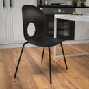 FLASH HERCULES Series 770 lb. Capacity Designer Plastic Stack Chair with Black Frame - RUT-NC258-GG