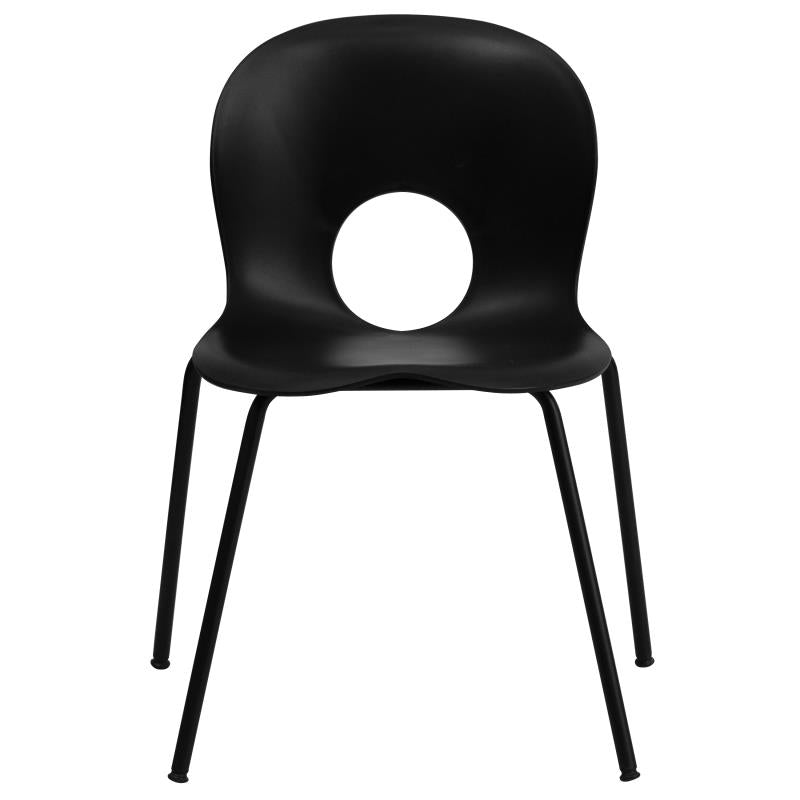 FLASH HERCULES Series 770 lb. Capacity Designer Plastic Stack Chair with Black Frame - RUT-NC258-GG