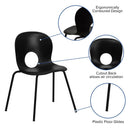 FLASH HERCULES Series 770 lb. Capacity Designer Plastic Stack Chair with Black Frame - RUT-NC258-GG