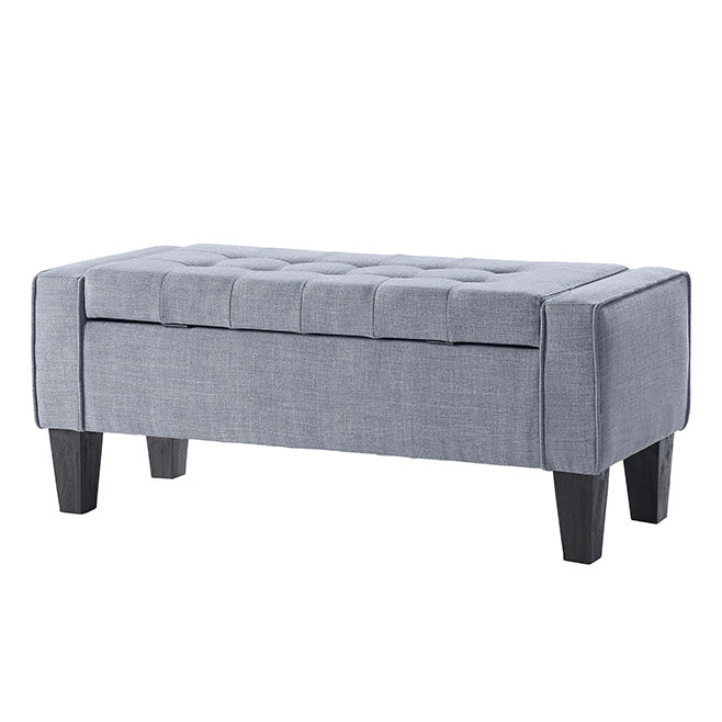 Ave Six by Office Star Products BAYTOWN STORAGE BENCH IN DOVE FABRIC WITH GREY WASHED LEG FINISH - SB562-M55