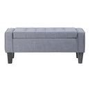 Ave Six by Office Star Products BANCO DE ALMACENAMIENTO BAYTOWN EN TELA DOVE CON ACABADO DE PATAS EN GRIS LAVADO - SB562-M55