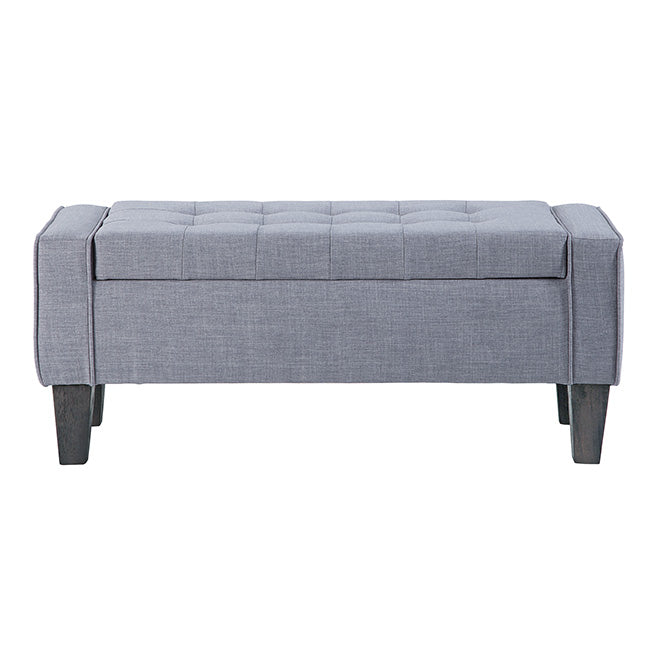 Ave Six by Office Star Products BAYTOWN STORAGE BENCH IN DOVE FABRIC WITH GREY WASHED LEG FINISH - SB562-M55