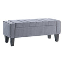 Ave Six by Office Star Products BANCO DE ALMACENAMIENTO BAYTOWN EN TELA DOVE CON ACABADO DE PATAS EN GRIS LAVADO - SB562-M55