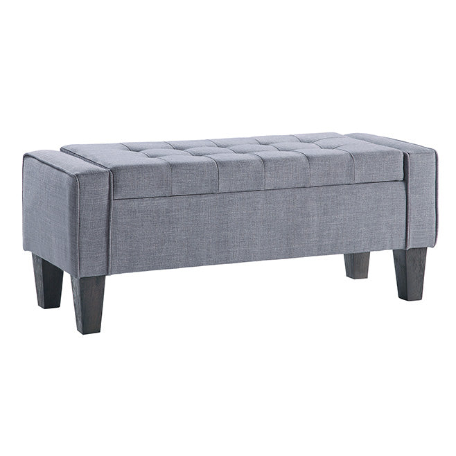 Ave Six by Office Star Products BAYTOWN STORAGE BENCH IN DOVE FABRIC WITH GREY WASHED LEG FINISH - SB562-M55