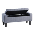 Ave Six by Office Star Products BANCO DE ALMACENAMIENTO BAYTOWN EN TELA DOVE CON ACABADO DE PATAS EN GRIS LAVADO - SB562-M55