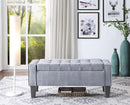 Ave Six by Office Star Products BANCO DE ALMACENAMIENTO BAYTOWN EN TELA DOVE CON ACABADO DE PATAS EN GRIS LAVADO - SB562-M55
