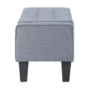 Ave Six by Office Star Products BANCO DE ALMACENAMIENTO BAYTOWN EN TELA DOVE CON ACABADO DE PATAS EN GRIS LAVADO - SB562-M55