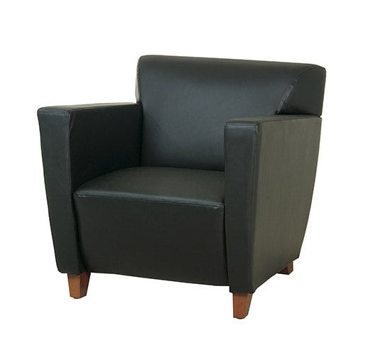 Black Bonded Leather Club Chair by Office Star - SL8471