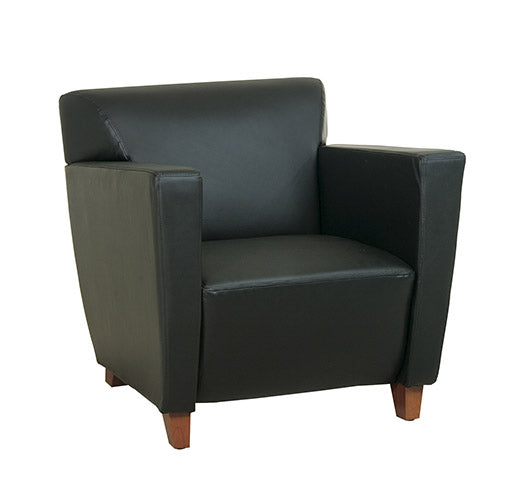 Black Bonded Leather Club Chair by Office Star - SL8471