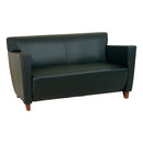 Office Star Products SOFÁ DE DOS PLAZAS DE CUERO UNIDO NEGRO - SL8472
