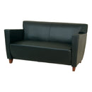 Office Star Products SOFÁ DE DOS PLAZAS DE CUERO UNIDO NEGRO - SL8472