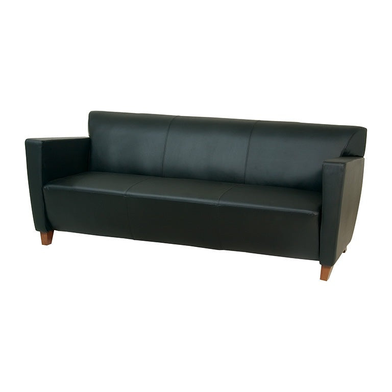 Black Bonded Leather Sofa - Product Photo 2