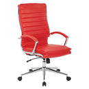Pro Line II de Office Star Products SILLÓN RESPALDO ALTO-CUERO SINTÉTICO-BRAZOS-BASE CROMADA-SILLA KD - SPX23590C-U