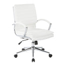 Pro Line II de Office Star Products SILLÓN DE OFICINA MEDIO-RESPALDO CUERO SINTÉTICO-BRAZOS-BASE CROMADA-DESARMADO - SPX23591C-U1