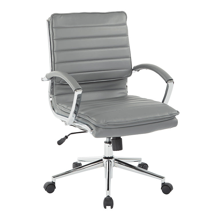 Pro Line II by Office Star Products MID BACK-ESP FAUX LTHR-ARMS-CHROME BASE-CHAIR KD - SPX23591C-U1