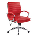 Pro Line II de Office Star Products SILLÓN DE OFICINA MEDIO-RESPALDO CUERO SINTÉTICO-BRAZOS-BASE CROMADA-DESARMADO - SPX23591C-U1