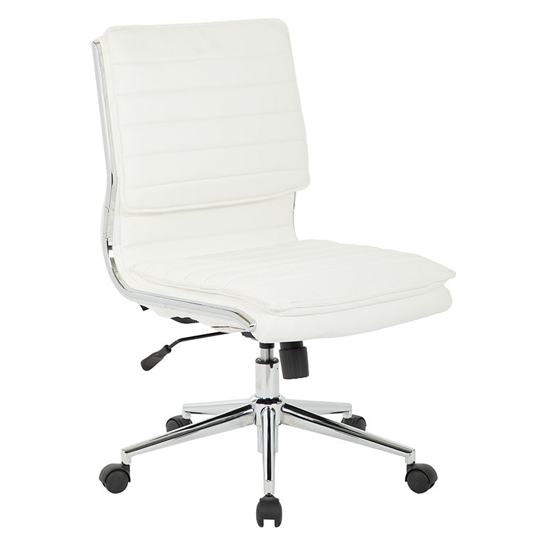 Pro Line II by Office Star Products MID BACK ARMLESS-ESP FAUX LTHR--CHROME BASE-CHAIR KD - SPX23592C