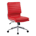 Pro Line II by Office Star Products MID BACK ARMLESS-ESP FAUX LTHR--CHROME BASE-CHAIR KD - SPX23592C