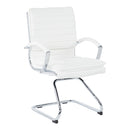 Pro Line II de Office Star Products SILLA DE VISITA-CUERO SINTÉTICO ESP-CON BRAZOS-BASE TRINEO CROMADA-KD - SPX23595C