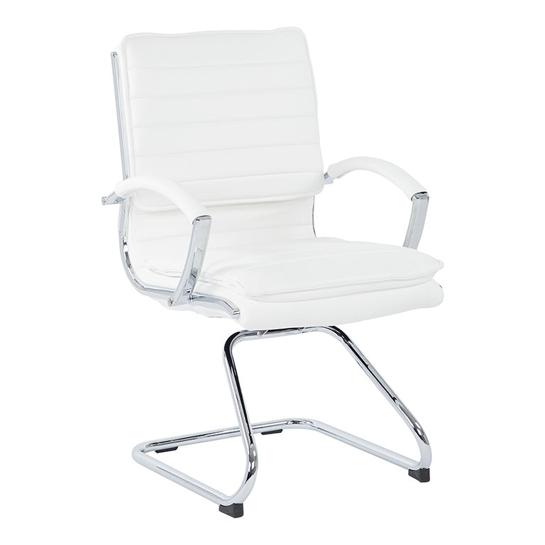 Pro Line II by Office Star Products GUEST CHAIR-ESP FAUX LTHR-ARMS-CHROME SLED BASE-KD - SPX23595C