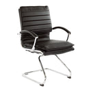 Pro Line II de Office Star Products SILLA DE VISITA-CUERO SINTÉTICO ESP-CON BRAZOS-BASE TRINEO CROMADA-KD - SPX23595C