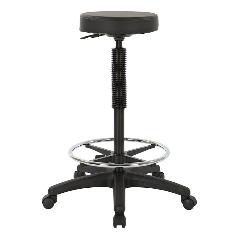 Backless Stool with Nylon Base and Adjustable Foot Ring by Office Star - ST217
