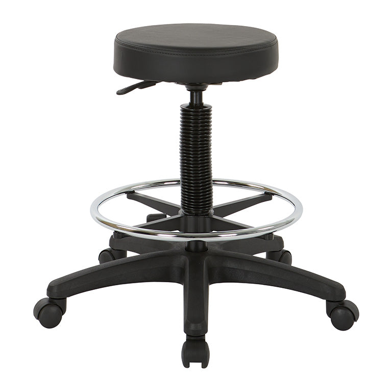 Backless Stool with Nylon Base and Adjustable Foot Ring by Office Star - ST217