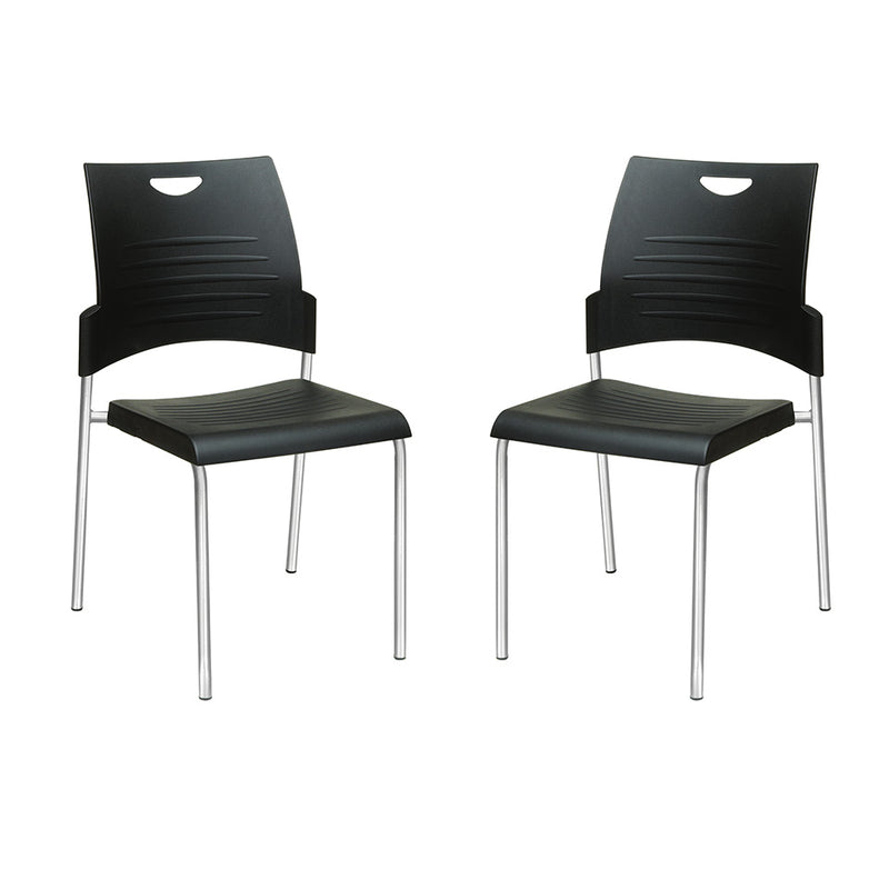 Straight Leg Stack Chair with Plastic Seat and Back by Office Star - STC8300C2-3