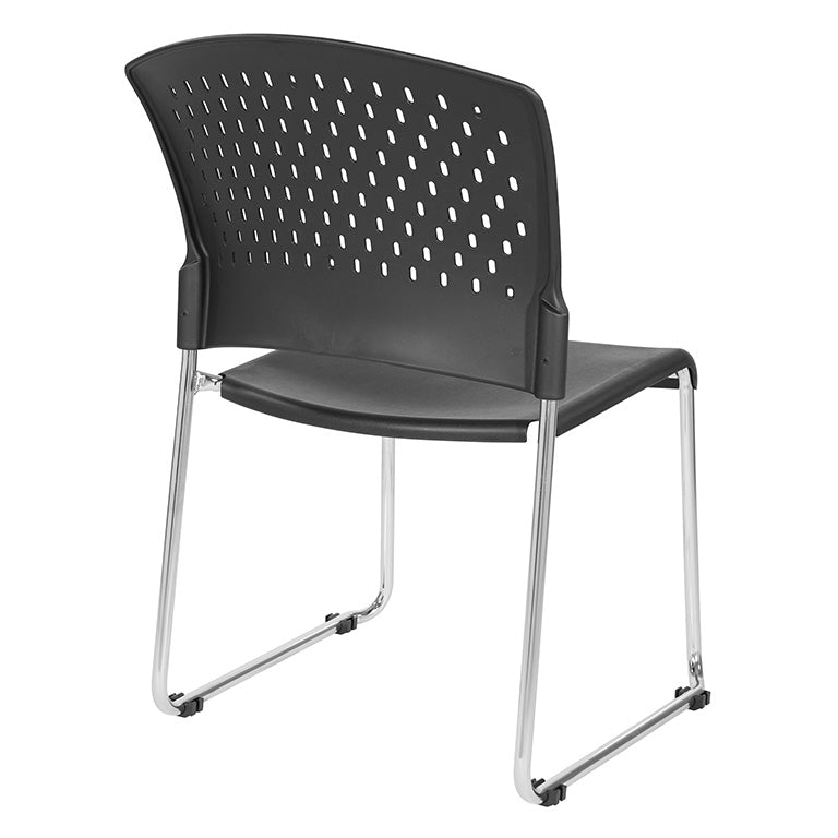 Sled Back Stack Chair with Plastic Seat and Back by Office Star (4 Packs) - STC865C4-3