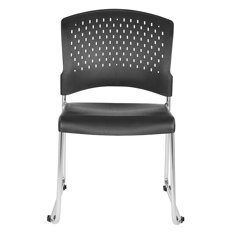 Sled Back Stack Chair with Plastic Seat and Back by Office Star (4 Packs) - STC865C4-3