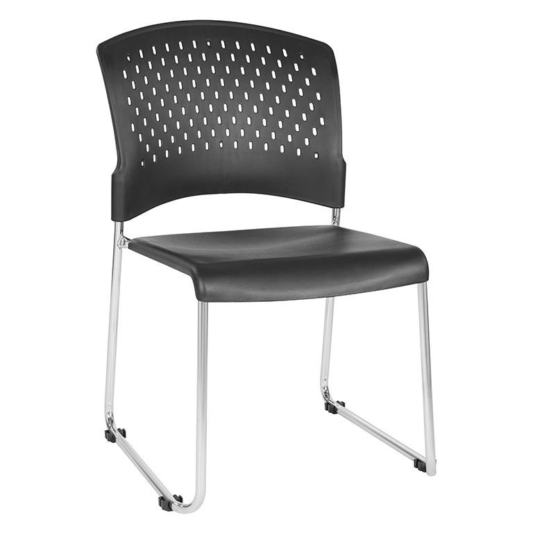 Sled Back Stack Chair with Plastic Seat and Back by Office Star (4 Packs) - STC865C4-3