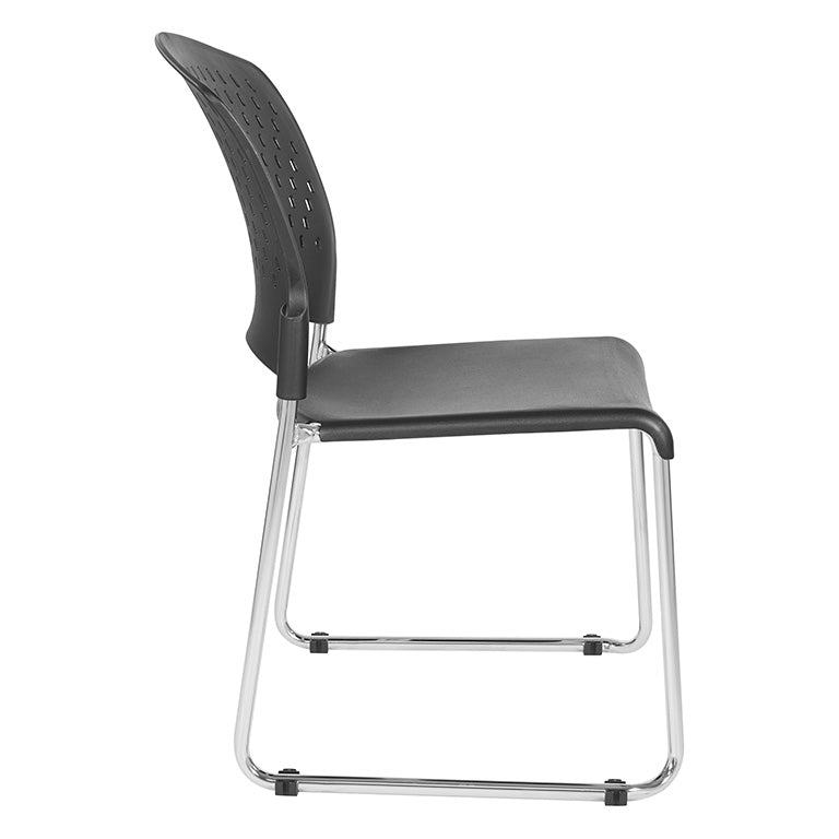 Sled Back Stack Chair with Plastic Seat and Back by Office Star (4 Packs) - STC865C4-3