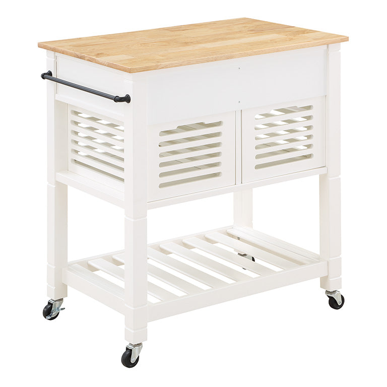OSP Designs by Office Star Products STAFFORD KITCHEN CART WITH WOOD TOP - STFW-11