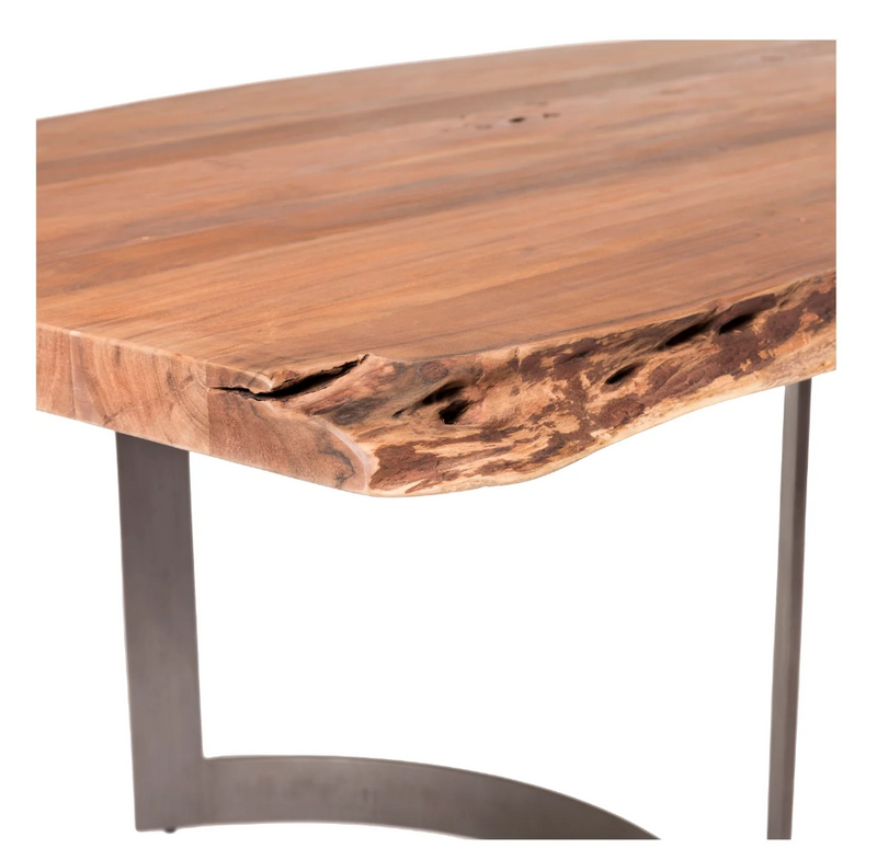 10 ft. Live Edge Solid Wood Table with curved steel bases