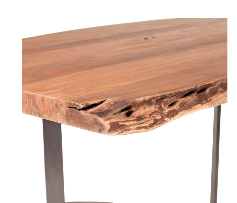 10 ft. Live Edge Solid Wood Table with curved steel bases