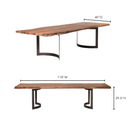 10 ft. Live Edge Solid Wood Table with curved steel bases